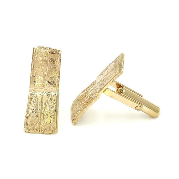 armadillo shell cufflinks 14k gold gogo jewelry