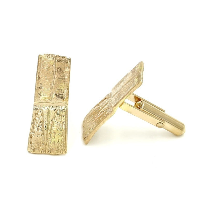 armadillo shell cufflinks 14k gold gogo jewelry