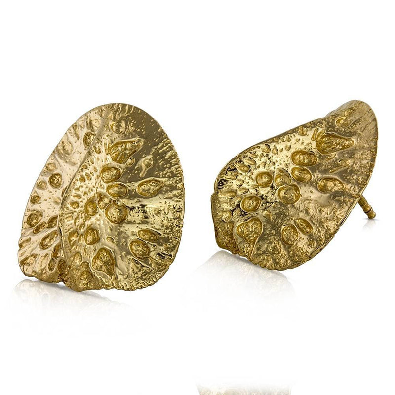 Vermeil Gold Alligator Scute Earrings in Large by Gogo Jewelry