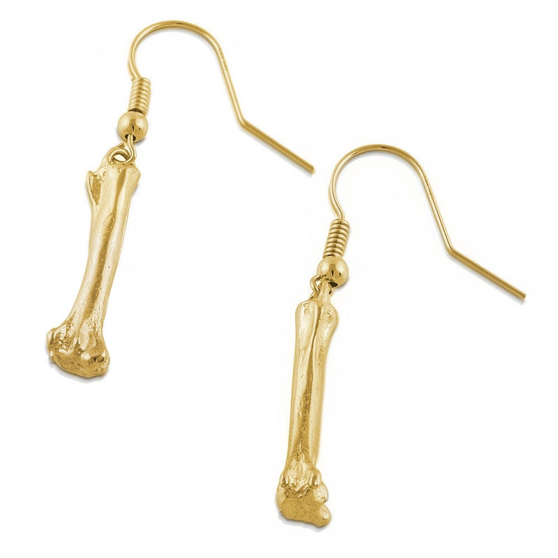 alligator toe bone earrings single wire vermeil gold gogo jewelry