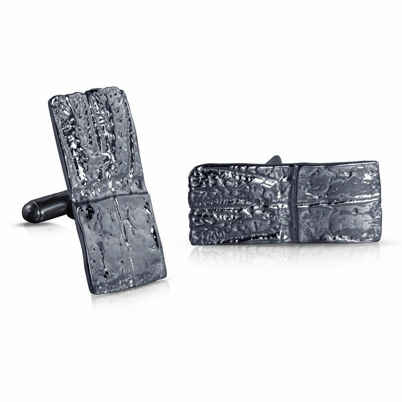 armadillo shell cufflinks sterling silver oxidized gogo jewelry