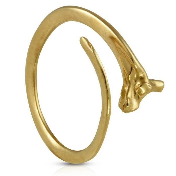 gold vermeil rattlesnake rib ring
