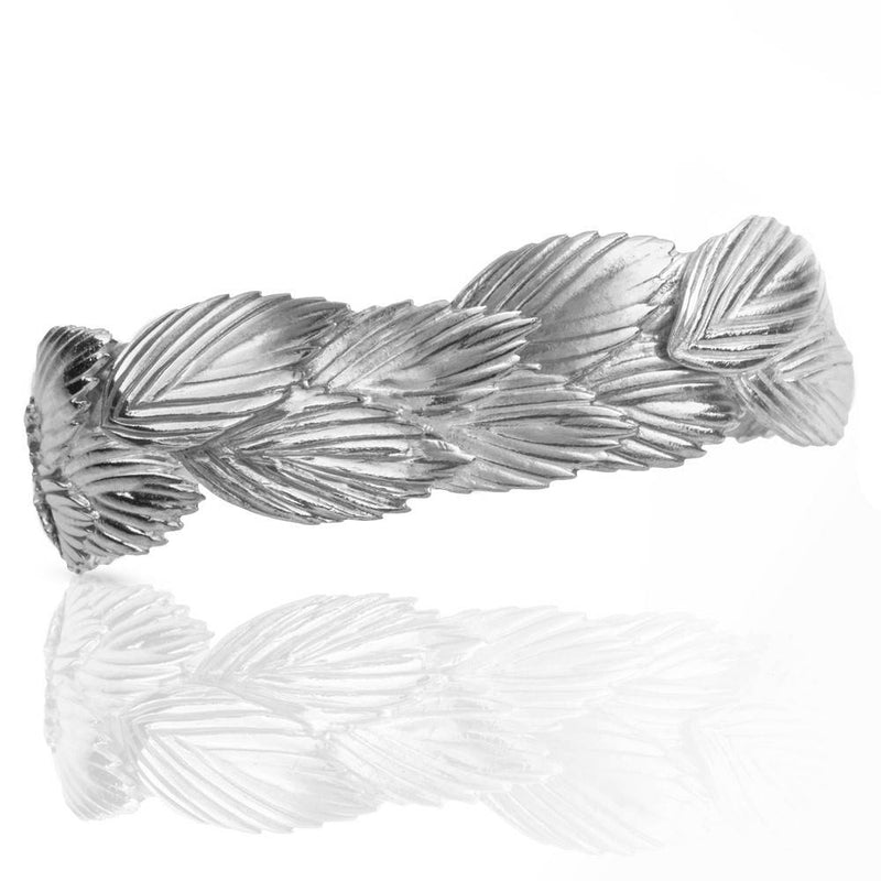 sterling silver sea oats cuff front view