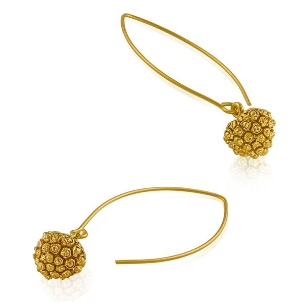 Kousa Dogwood Seed Earrings in vermeil gold Gogo Jewelry