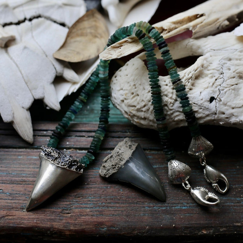 Shark Tooth Pendant Necklace - Sterling Silver
