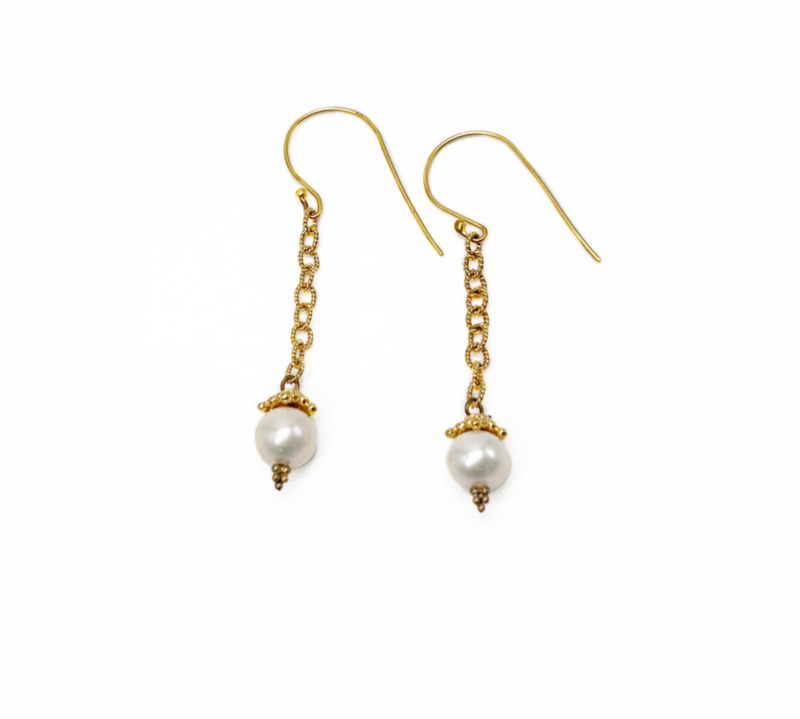 Baroque Pearl Beaded Drop  Earrings - (Wire/Post)