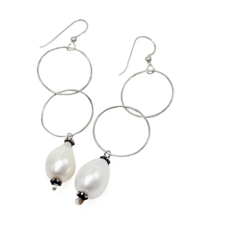 Baroque Pearl Beaded Drop  Earrings - (Wire/Post)