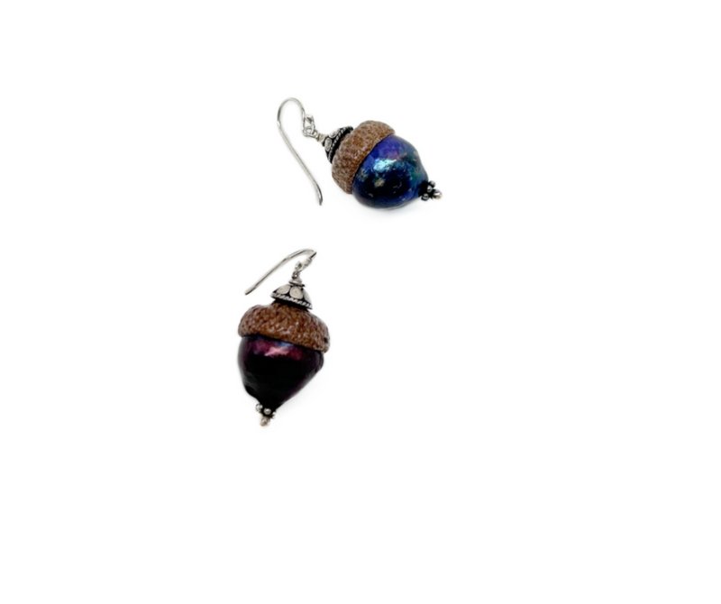 Baroque Pearl Acorn Earrings