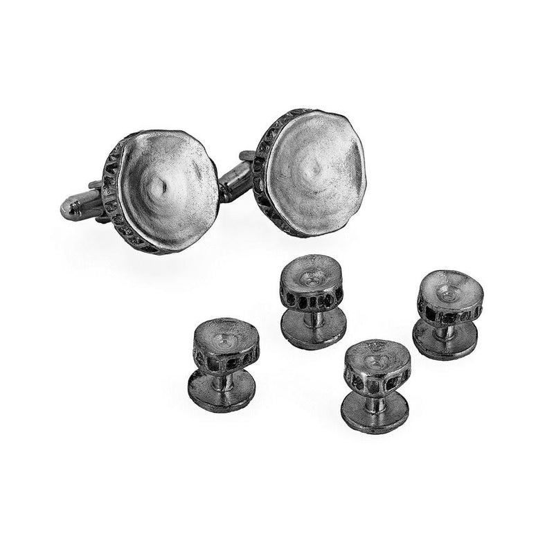 skark vertebrae shirt studs and cufflinks sterling silver oxidized gogo jewelry