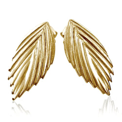 gold vermeil single sea oats earrings with post