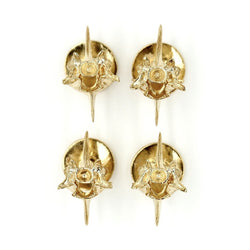 14k gold rattlesnake vertebrae shirt studs top view