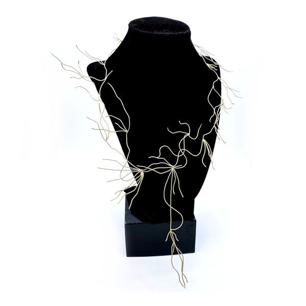 spanish moss necklace alpaca on black necklace stand gogo jewelry