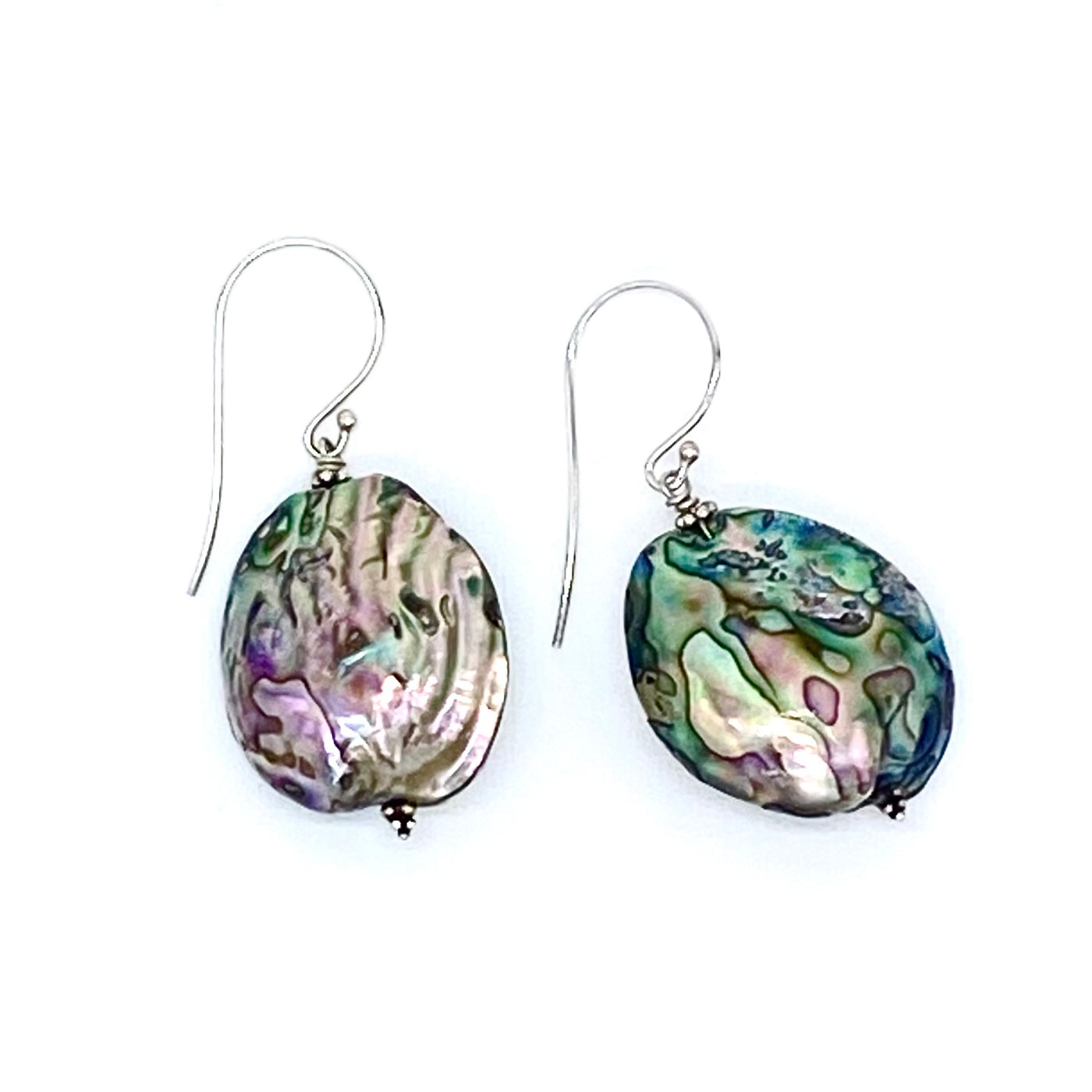 【YOSTER】abalone-earrings アワビのピアス Abalone Earrings With Rhinestones | Shell Earrings | Natural