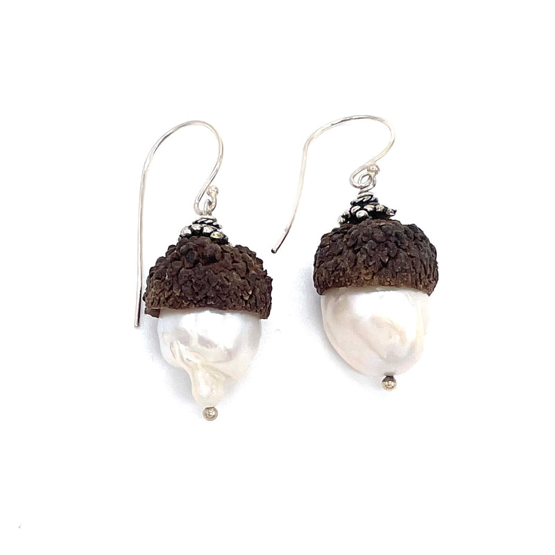 Baroque Pearl Acorn Earrings