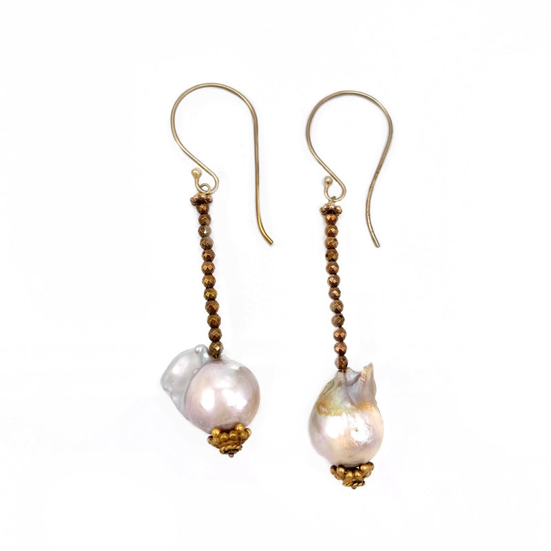Baroque Pearl Beaded Drop  Earrings - (Wire/Post)