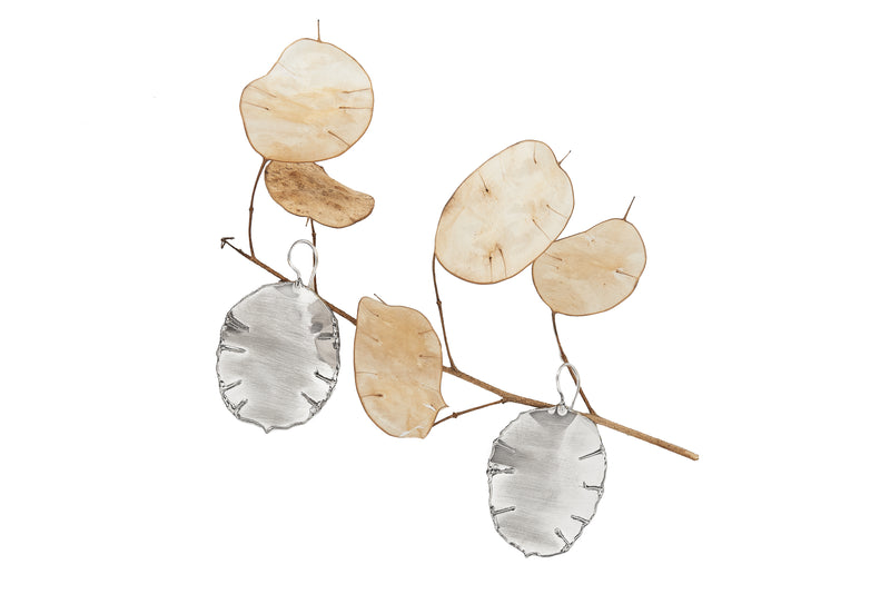 Lunaria Seed Pod Earrings on a Lunaria Branch Gogo Jewelry