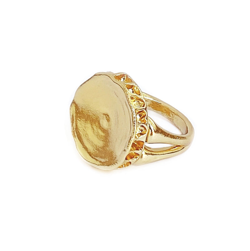 shark vertebrae ring gold vermeil gogo jewelry