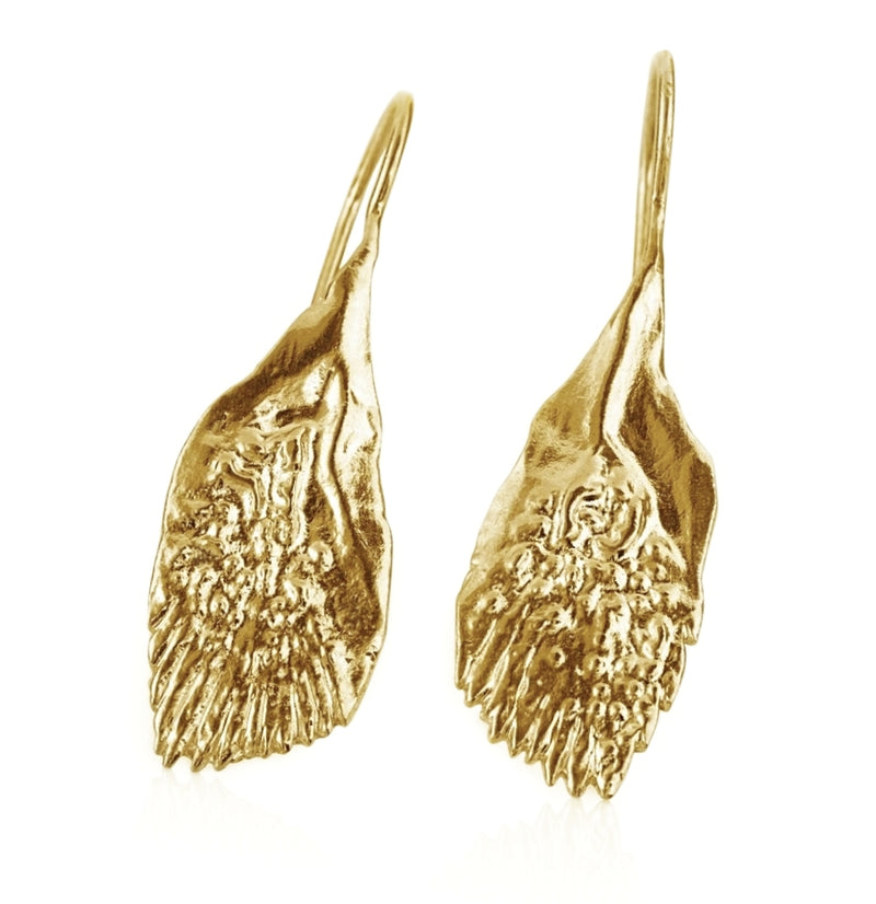 Vermeil Gold Garfish Scale Earrings Gogo jewelry
