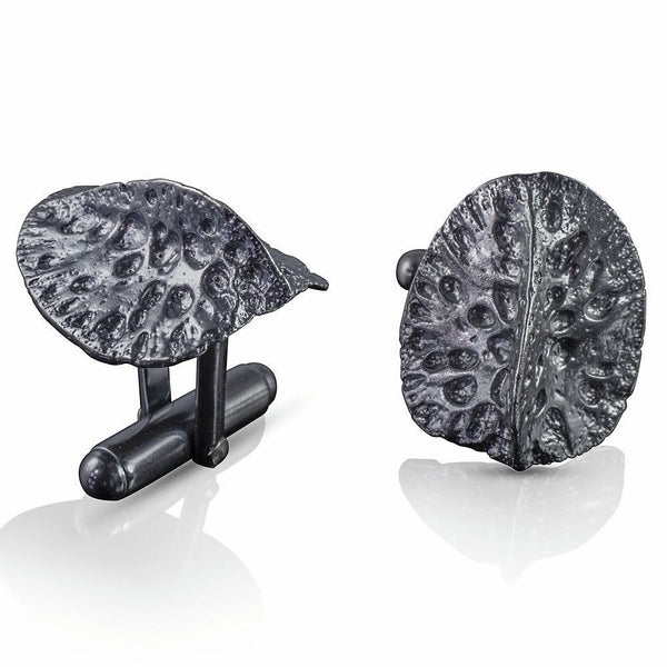 Oxidized Sterling Silver Alligator Cufflinks by Gogo Jewelry 