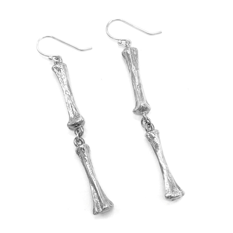 alligator toe bone double earring wire sterling silver gogo jewelry