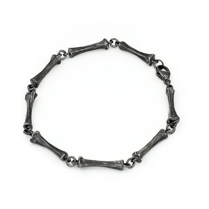 alligator toe bone bracelet sterling silver oxidized 8 digit gogo jewelry