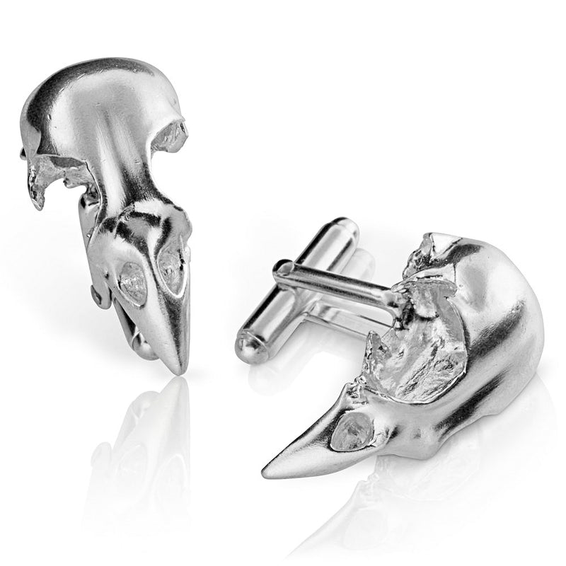 Bird Skull Cufflinks Sterling Silver