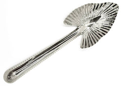 alpaca palm frond spoon top view on white background