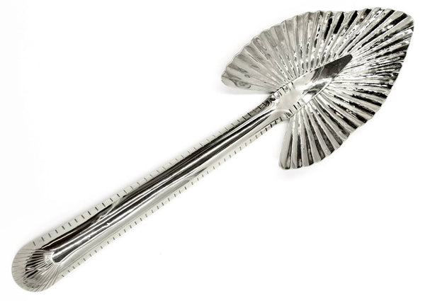 alpaca palm frond spoon top view on white background