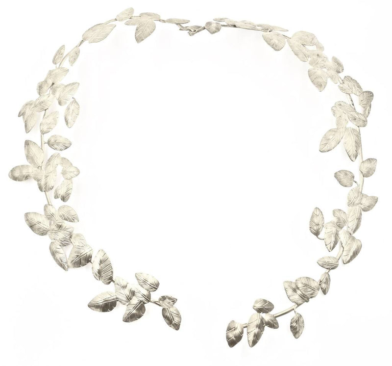 Alpaca Fig Vine Statement Necklace Open view Gogo jewelry