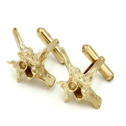 14k gold rattlesnake vertebrae cufflinks side view