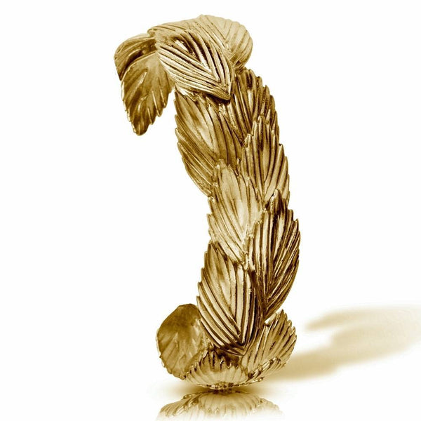 gold vermeil sea oats cuff quarter view