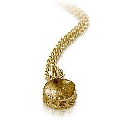 shark vertebrae pendant gold vermeil on gold bead chain gogo jewelry