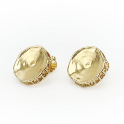 large gold vermeil shark vertebrae earrings post gogo jewelry