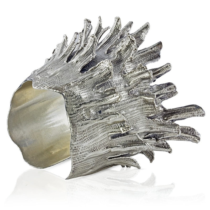spiny murex conch cuff single alpaca gogo jewelry