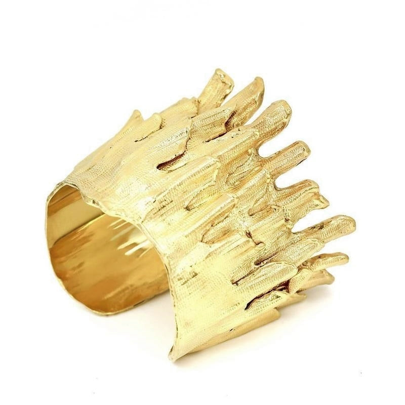 spiny murex conch cuff single gold plated gogo jewelry