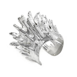 spiny murex conch cuff single silver plated gogo jewelry