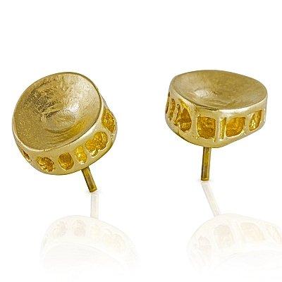 small gold vermeil shark vertebrae earrings post gogo jewelry