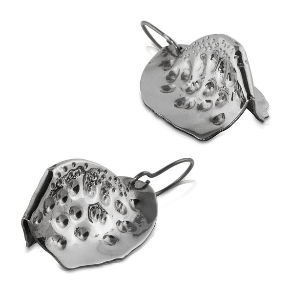 Handmade Alligator Scute Earrings made with Alpaca by Gogo Jewelry