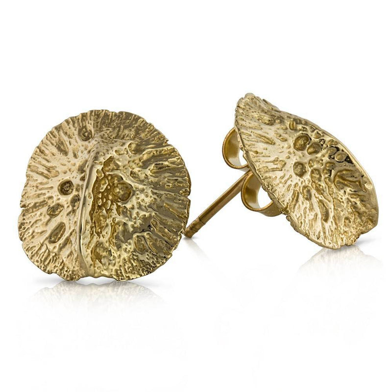 14K Gold Alligator Scute Earrings in Small by Gogo Jewelry