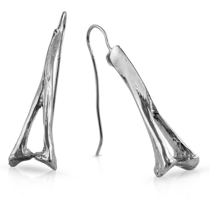 alligator spinous process earrings sterling silver wire gogo jewelry