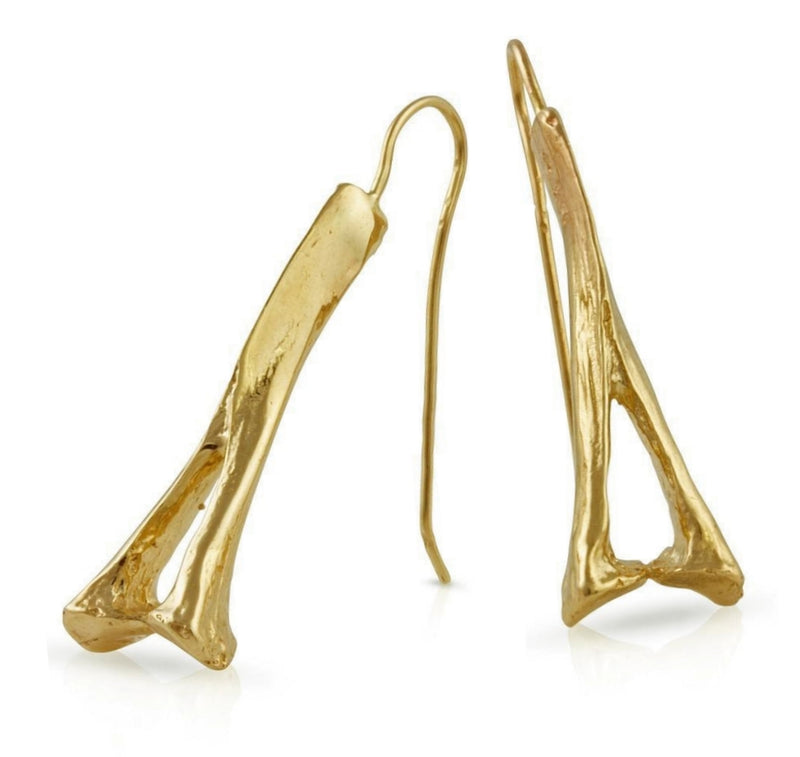 alligator spinous process earrings gold vermeil wire gogo jewelry