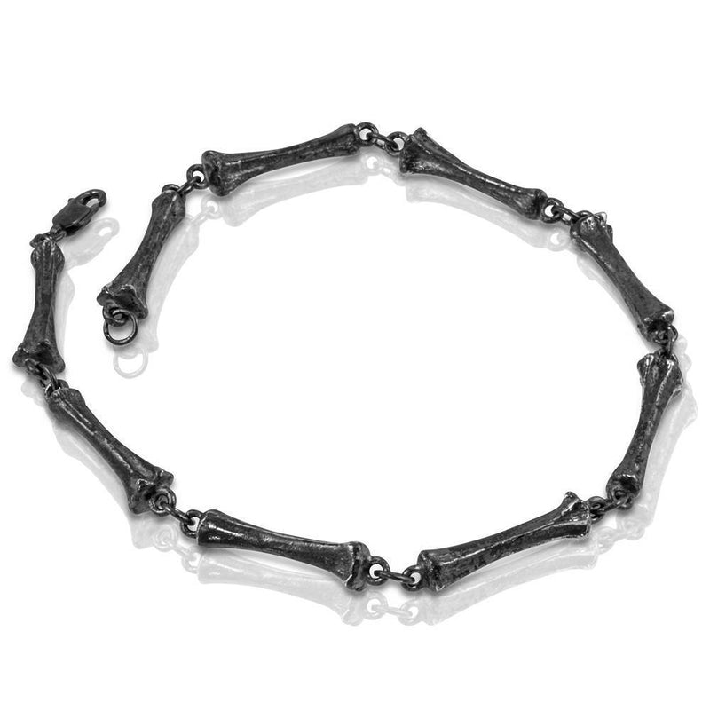 alligator toe bone bracelet sterling silver oxidized 9 digit gogo jewelry