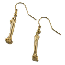 alligator toe bone earring single 14k gold wire gogo jewelry