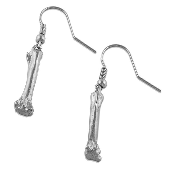 alligator toe bone earrings sterling silver single wire gogo jewelry