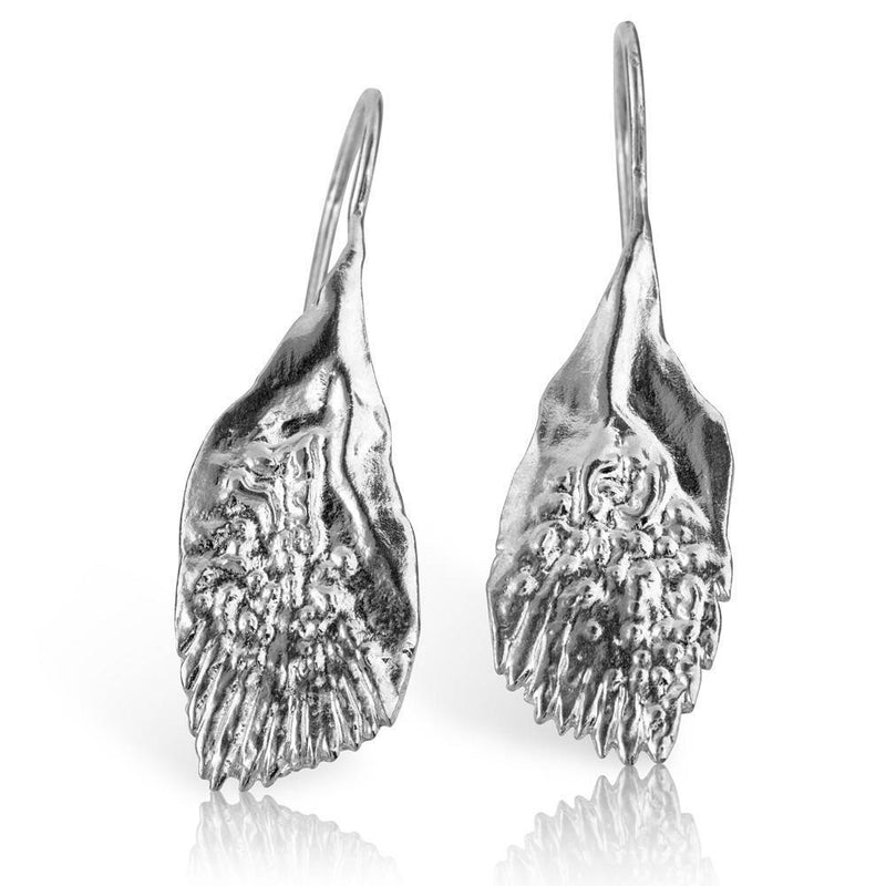 Garfish Scale Earrings in 925 Sterling Silver