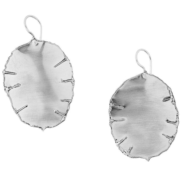 Lunaria Seed Pod Earrings Silver Gogo Jewelry