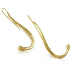 gold vermeil raccoon pecker earrings on white background