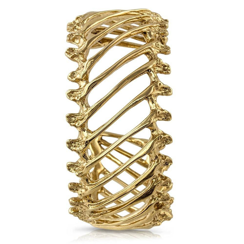 14k gold rattlesnake rib multi cuff top view