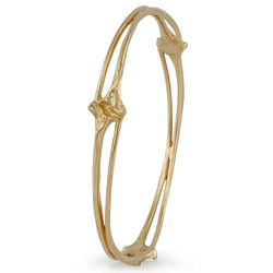 14k gold rattlesnake rib bangle quarter view