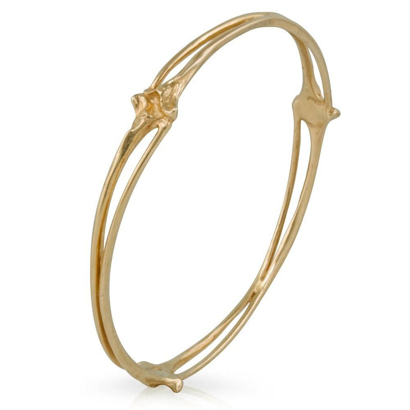 gold vermeil rattlesnake rib bangle quarter view